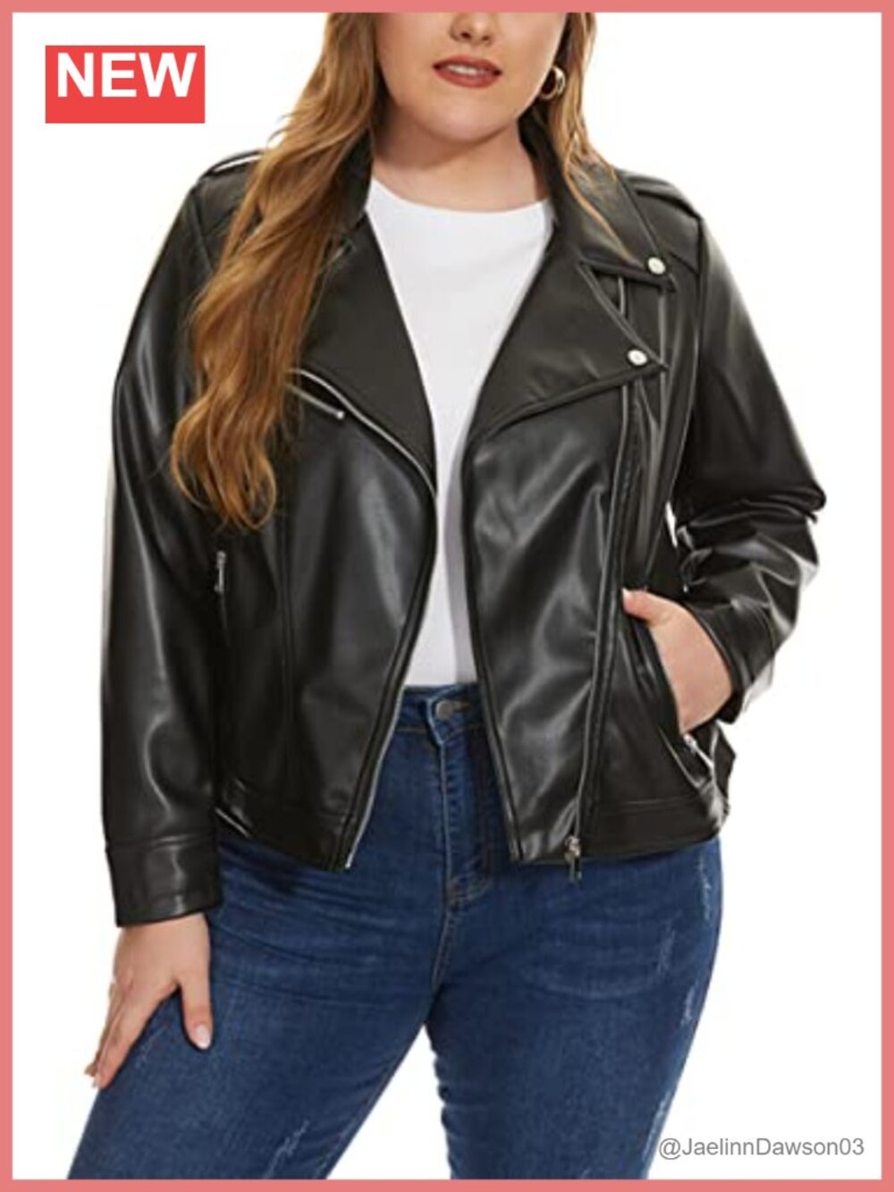 Faux Leather Moto Biker Jacket Zip Up Short Fitted Coat